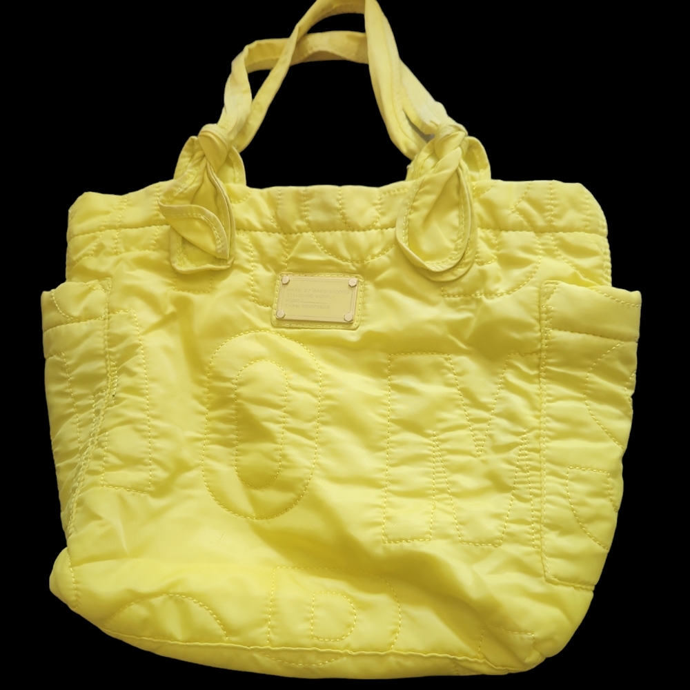 MARC JACOBS Workwear Yellow Embroidered Logo Tote Bag With Side Pockets